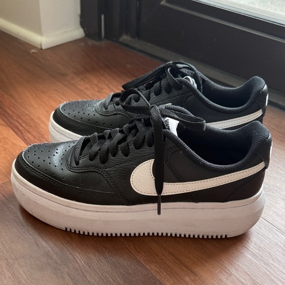Nike Shoes - Nike Court Vision Alta Black and White Women's Sneakers